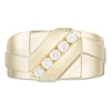 Thumbnail Image 2 of Previously Owned - Men's 1/3 CT. T.W. Diamond Slant Satin Wedding Band in 10K Gold