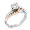 Thumbnail Image 1 of Previously Owned - 1/2 CT. Diamond Solitaire Swirl Engagement Ring in 14K Two-Tone Gold