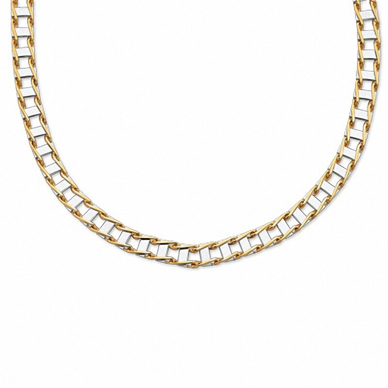 Main Image 1 of Previously Owned - 14K Two-Tone Gold Railroad Link Necklace - 20"