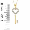 Thumbnail Image 2 of Previously Owned - Diamond Accent Heart Key Pendant in 14K Gold - 17"
