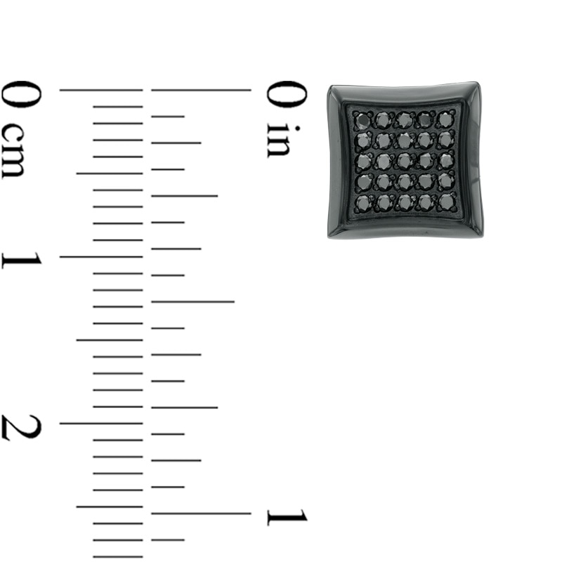 Previously Owned - Men's 1/4 CT. T.W. Black Diamond Star Earrings in Black IP Stainless Steel