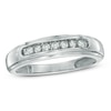 Thumbnail Image 1 of Previously Owned - Men's 1/4 CT. T.W. Diamond Comfort Fit Anniversary Band in 10K White Gold