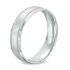 Thumbnail Image 1 of Previously Owned - Men's 6.0mm Brushed center Wedding Band in 14K White Gold
