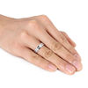 Thumbnail Image 3 of Previously Owned - 5.0mm Square-Cut Diamond Accent Solitaire Wedding Band in Sterling Silver