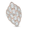 Thumbnail Image 0 of Previously Owned - Lab-Created White Sapphire Lattice Ring in Sterling Silver and 18K Rose Gold Plate