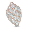 Thumbnail Image 1 of Previously Owned - Lab-Created White Sapphire Lattice Ring in Sterling Silver and 18K Rose Gold Plate