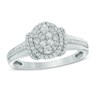Thumbnail Image 1 of Previously Owned - 1/2 CT. T.W. Diamond Oval Cluster Collar Engagement Ring in 10K White Gold