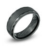 Thumbnail Image 1 of Previously Owned - Men's 8.0mm Black Zirconium Textured Edge Ring
