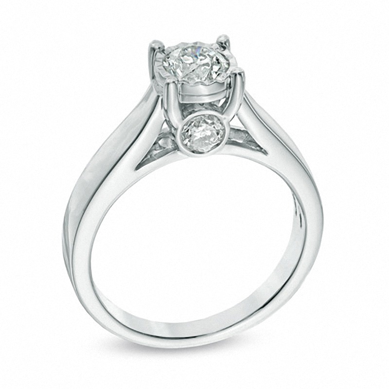 Main Image 2 of Previously Owned - 1 CT. T.W. Diamond Engagement Ring in 14K White Gold