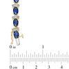Thumbnail Image 3 of Previously Owned - Oval Lab-Created Blue Sapphire and Diamond Accent Link Bracelet in 10K Gold Vermeil - 7.25"