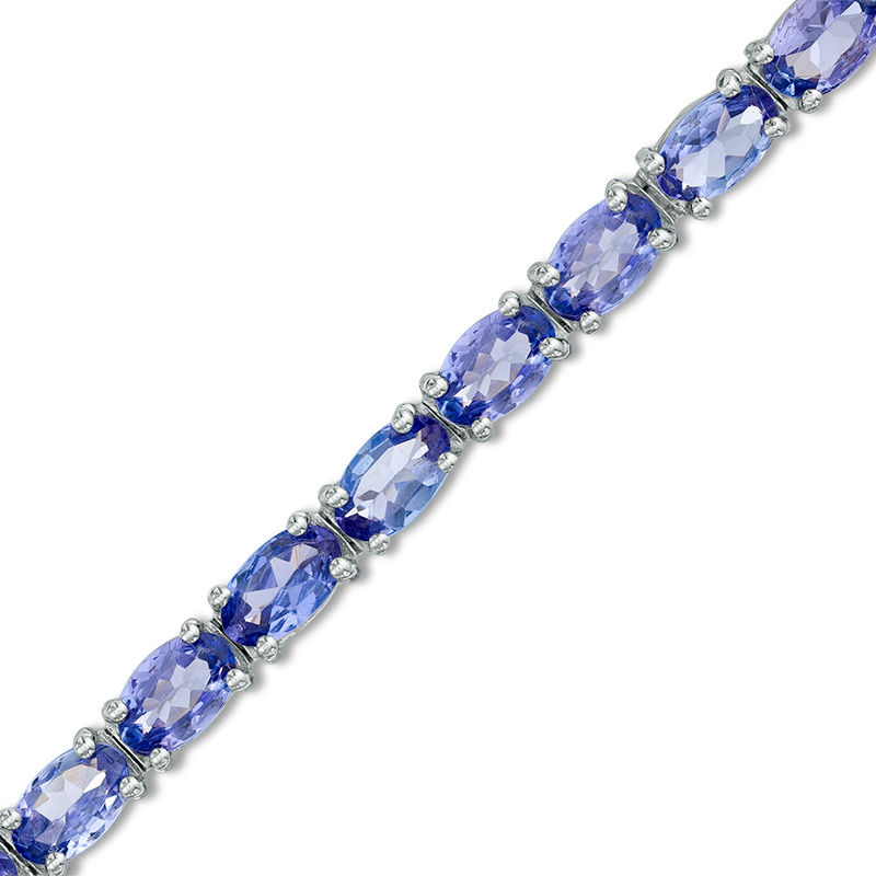 Main Image 1 of Previously Owned - Oval Tanzanite Tennis Bracelet in Sterling Silver - 7.25