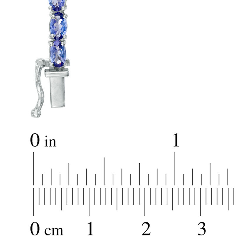 Main Image 2 of Previously Owned - Oval Tanzanite Tennis Bracelet in Sterling Silver - 7.25