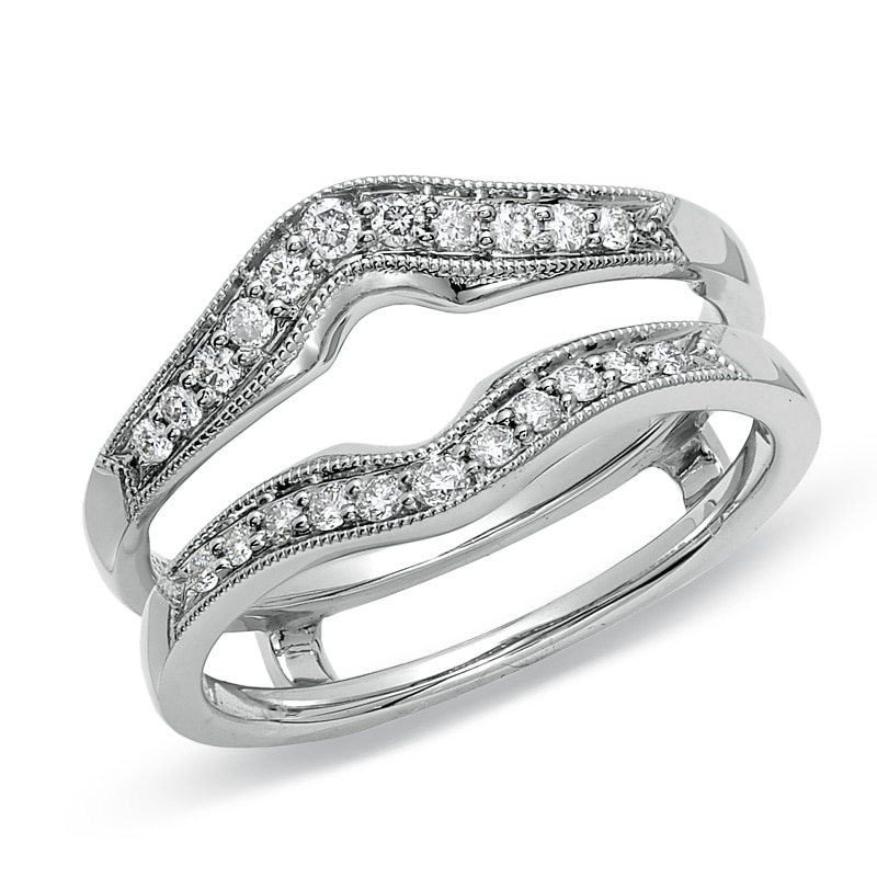 Previously Owned - 1/4 CT. T.W. Diamond Contour Solitaire Wrap in 14K White Gold