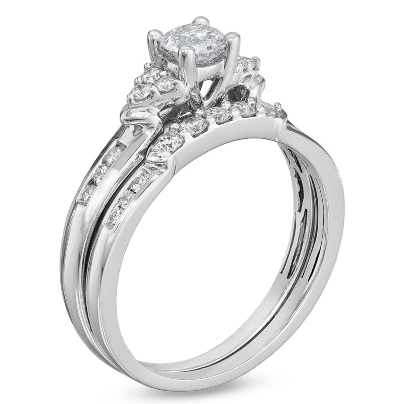 Main Image 2 of Previously Owned - 3/4 CT. T.W. Diamond Bridal Set in 14K White Gold