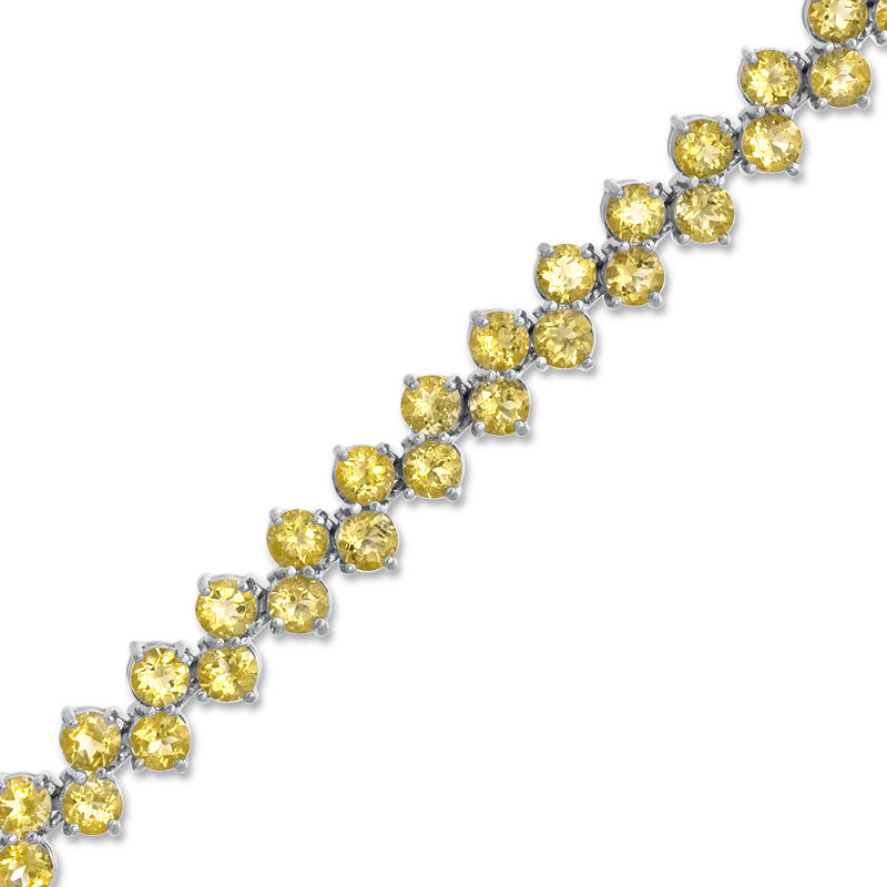 Previously Owned - Citrine Zig-Zag Bracelet in Sterling Silver - 7.25"