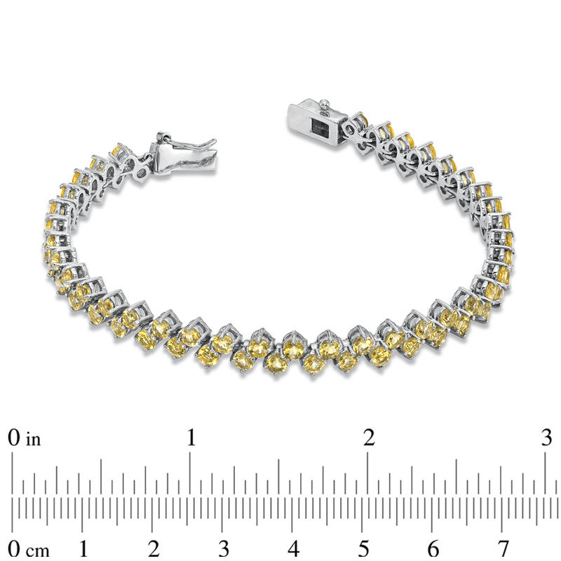Previously Owned - Citrine Zig-Zag Bracelet in Sterling Silver - 7.25"