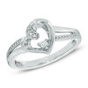 Thumbnail Image 0 of Previously Owned - The Heart Within® Diamond Accent Tilted Heart Ring in 10K White Gold