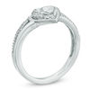 Thumbnail Image 1 of Previously Owned - The Heart Within® Diamond Accent Tilted Heart Ring in 10K White Gold