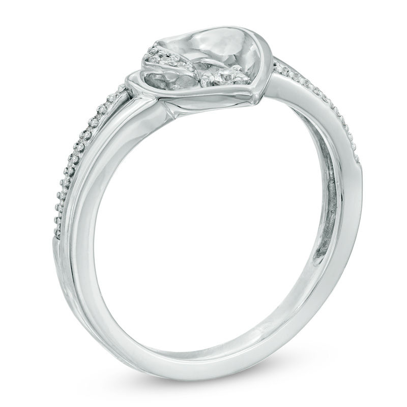 Previously Owned - The Heart Within® Diamond Accent Tilted Heart Ring in 10K White Gold