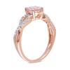 Thumbnail Image 2 of Previously Owned - 6.0mm Morganite and Diamond Accent Twist Engagement Ring in 10K Rose Gold