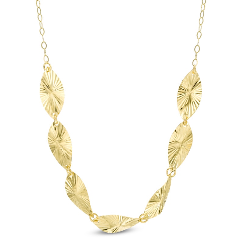 Previously Owned - Curved Marquise Disc Necklace in 10K Gold