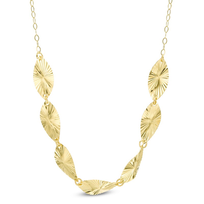 Previously Owned - Curved Marquise Disc Necklace in 10K Gold