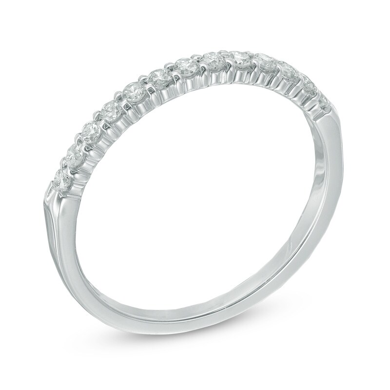 Main Image 2 of Previously Owned - 1/4 CT. T.W.  Diamond Wedding Band in 14K White Gold (I/SI2)