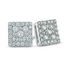 Thumbnail Image 1 of Previously Owned - 1/2 CT. T.W. Diamond Square Cluster Stud Earrings in 10K White Gold