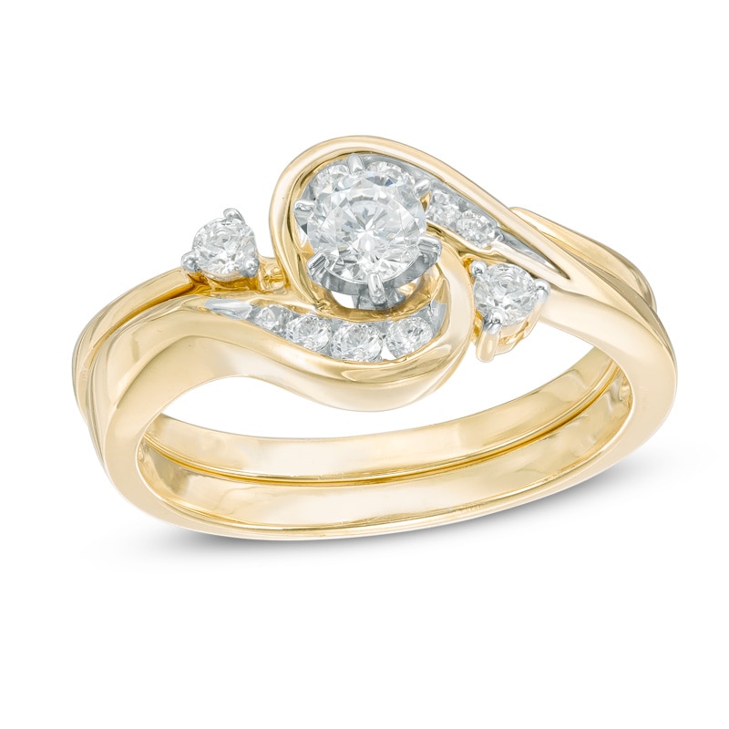 Main Image 1 of Previously Owned - 1/2 CT. T.W. Diamond Frame Bypass Bridal Set in 10K Gold