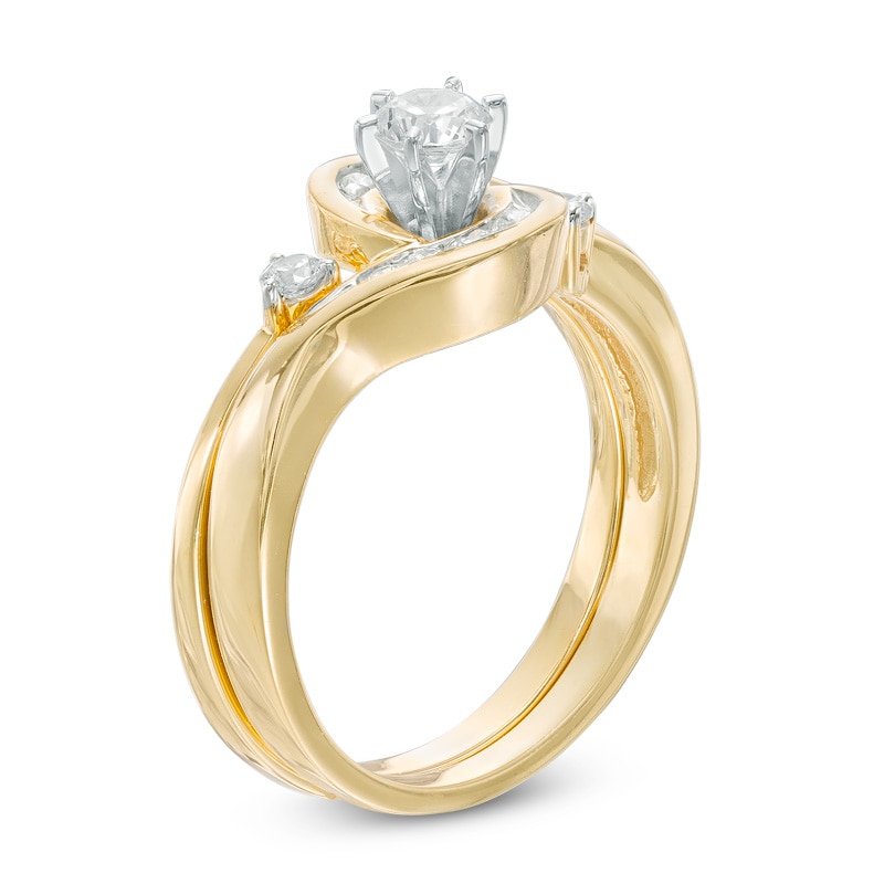 Main Image 2 of Previously Owned - 1/2 CT. T.W. Diamond Frame Bypass Bridal Set in 10K Gold