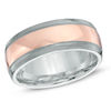 Thumbnail Image 0 of Previously Owned - Men's 8.0mm Milgrain Wedding Band in Sterling Silver and 14K Rose Gold