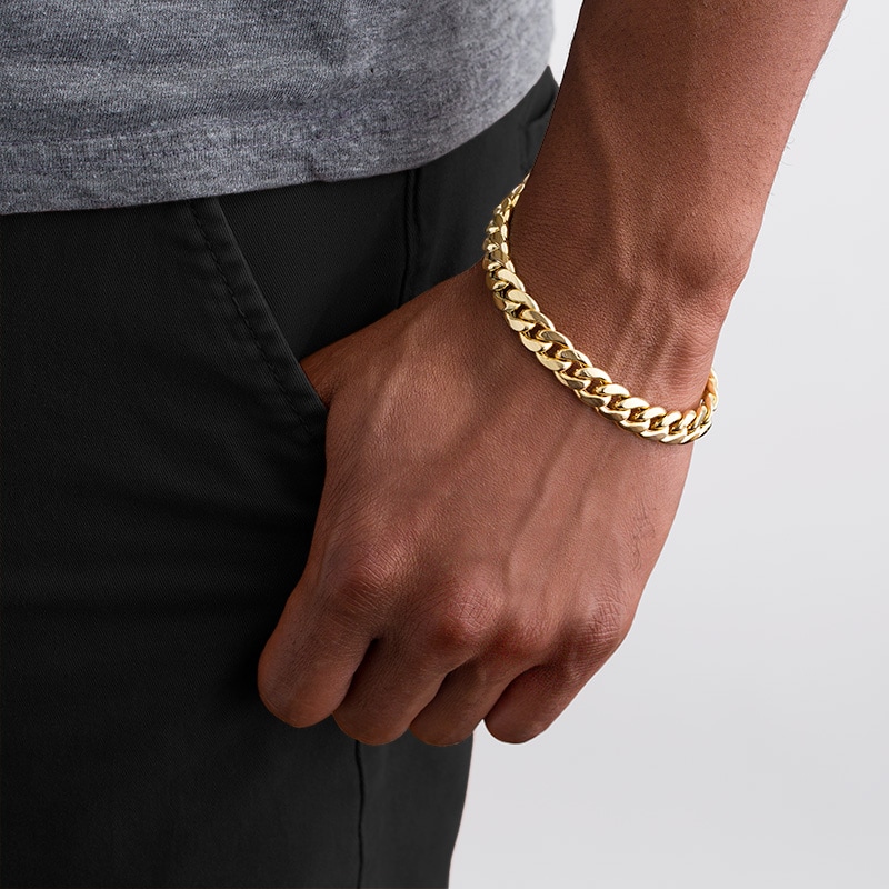 Main Image 3 of Previously Owned - 9.2mm Cuban Link Bracelet in 10K Gold - 9.0"