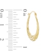 Thumbnail Image 2 of Previously Owned - Textured Swirl Hoop Earrings in 14K Gold