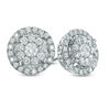 Previously Owned - 1/2 CT. T.W. Diamond Double Frame Stud Earrings in 10K White Gold