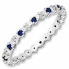 Thumbnail Image 1 of Previously Owned - Stackable Expressions™ Lab-Created Blue Sapphire and Diamond Accent Eternity Band in Sterling Silver