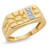 Thumbnail Image 0 of Previously Owned - Men's Diamond Accent Rectangle Nugget Ring in 10K Gold