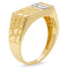 Thumbnail Image 1 of Previously Owned - Men's Diamond Accent Rectangle Nugget Ring in 10K Gold