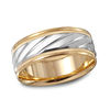 Thumbnail Image 0 of Previously Owned - Men's 7.0mm Slanted Wedding Band in 10K Two-Tone Gold
