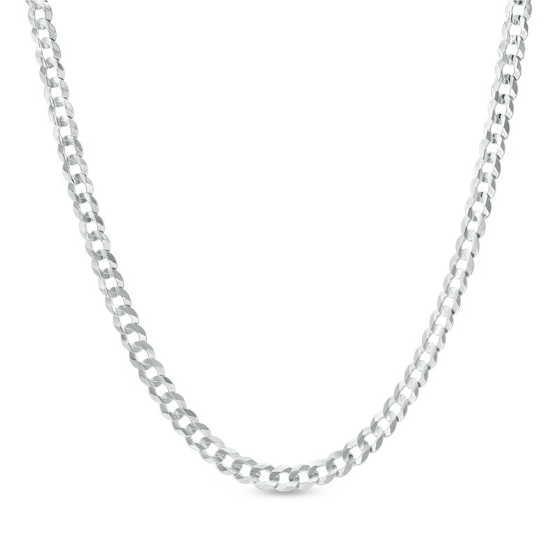 Previously Owned - Men's 3.6mm Curb Chain Necklace in 14K White Gold - 22"
