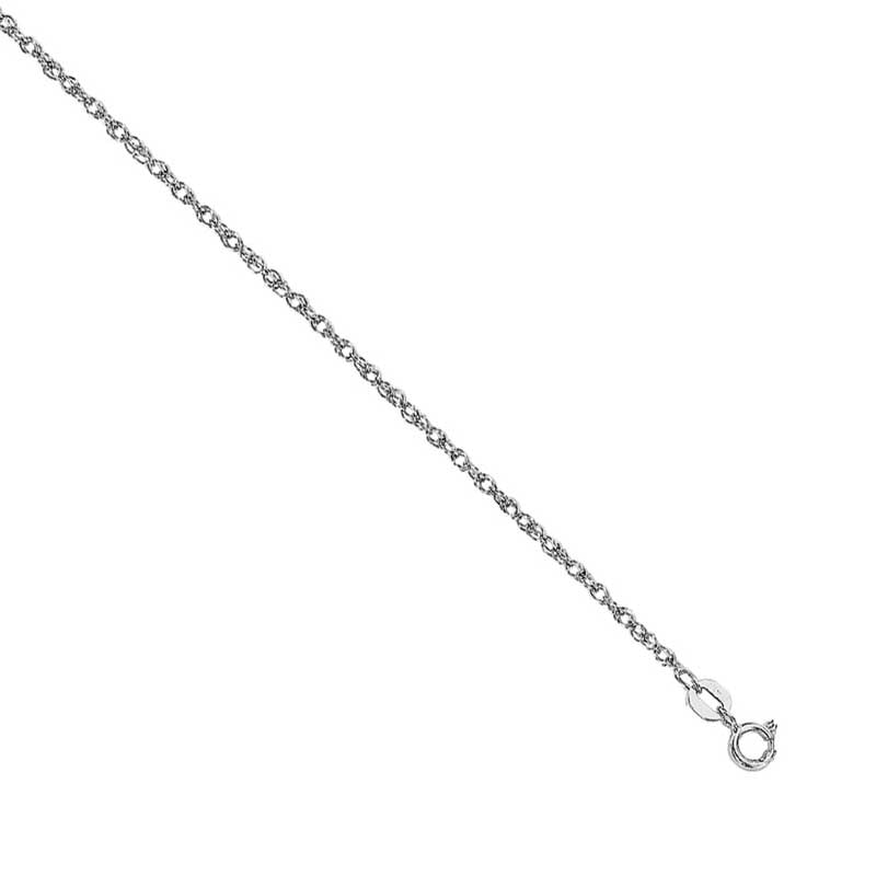 Main Image 1 of Previously Owned - 1.2mm Rope Chain Necklace in 14K White Gold