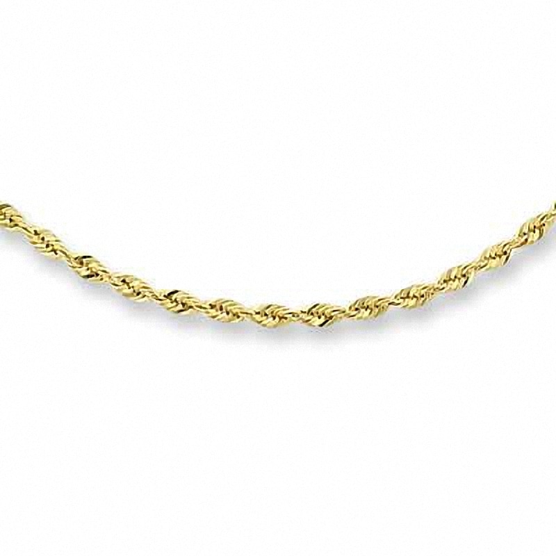 Main Image 1 of Previously Owned - Ladies' Adjustable 1.0mm Rope Chain Necklace in 10K Gold - 22"