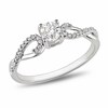 Thumbnail Image 1 of Previously Owned - 3/8 CT. T.W. Diamond Twine Engagement Ring in 10K White Gold