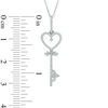 Thumbnail Image 2 of Previously Owned - 1/8 CT. T.W. Diamond Heart-Top Key Pendant in 10K White Gold