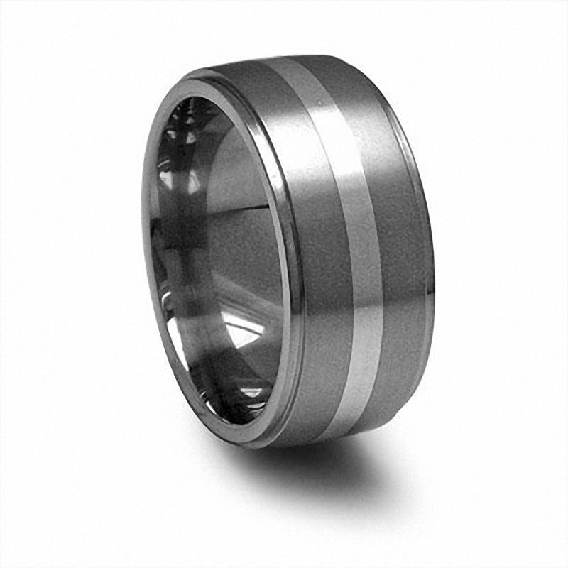 Previously Owned - Edward Mirell Men's 10.0mm Wedding Band in Titanium and Sterling Silver