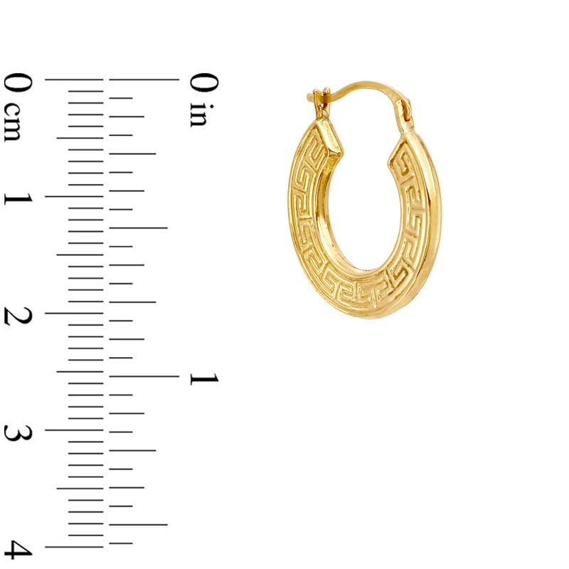 Main Image 2 of Previously Owned - Greek Key Hoop Earrings in 14K Gold
