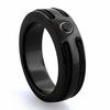 Thumbnail Image 0 of Previously Owned - Midnight Cable by Edward Mirell Men's Black Spinel Wedding Band in Black Titanium and Sterling Silver