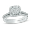Thumbnail Image 0 of Previously Owned - 1/2 CT. T.W. Composite Diamond Frame Bridal Set in 10K White Gold