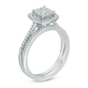 Thumbnail Image 1 of Previously Owned - 1/2 CT. T.W. Composite Diamond Frame Bridal Set in 10K White Gold