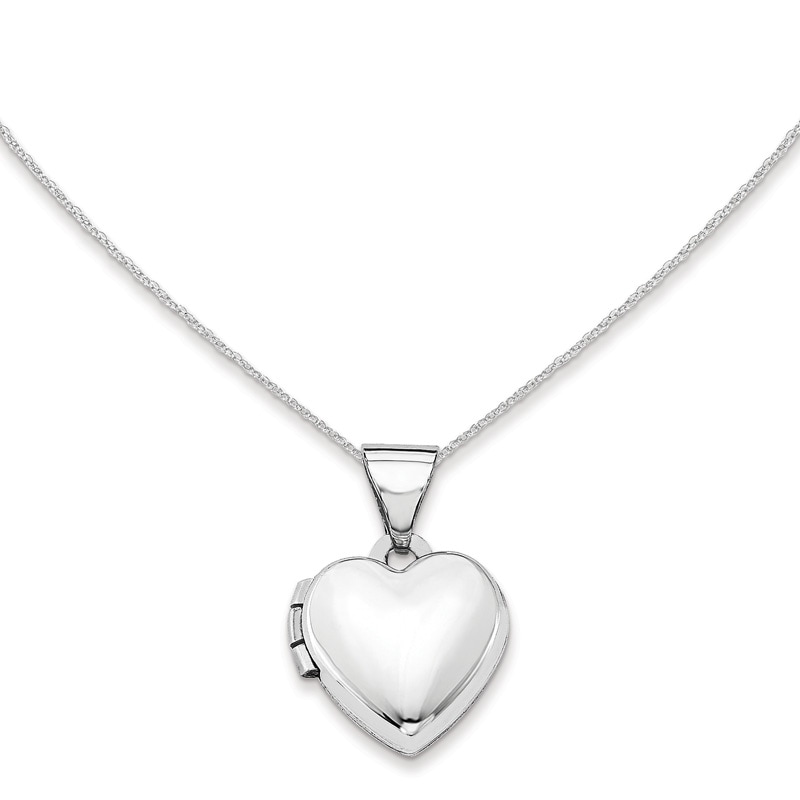 Main Image 1 of Previously Owned - Polished Heart Locket in 14K White Gold