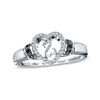 Thumbnail Image 1 of Previously Owned - Open Hearts by Jane Seymour™ Enhanced Black and White Diamond Accent Promise Ring in Sterling Silver